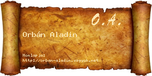 Orbán Aladin névjegykártya